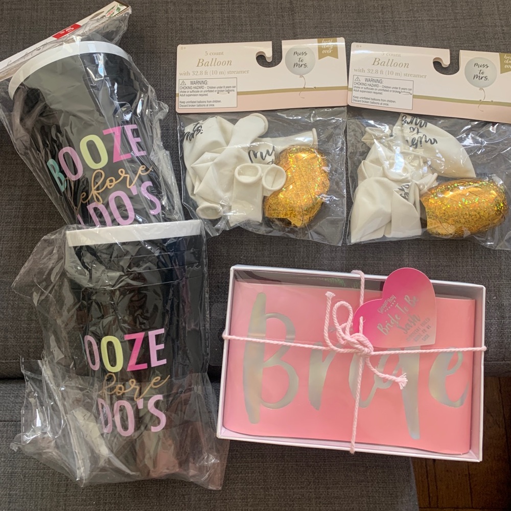 Bridal /Bachelorette Sash, balloons, and cups